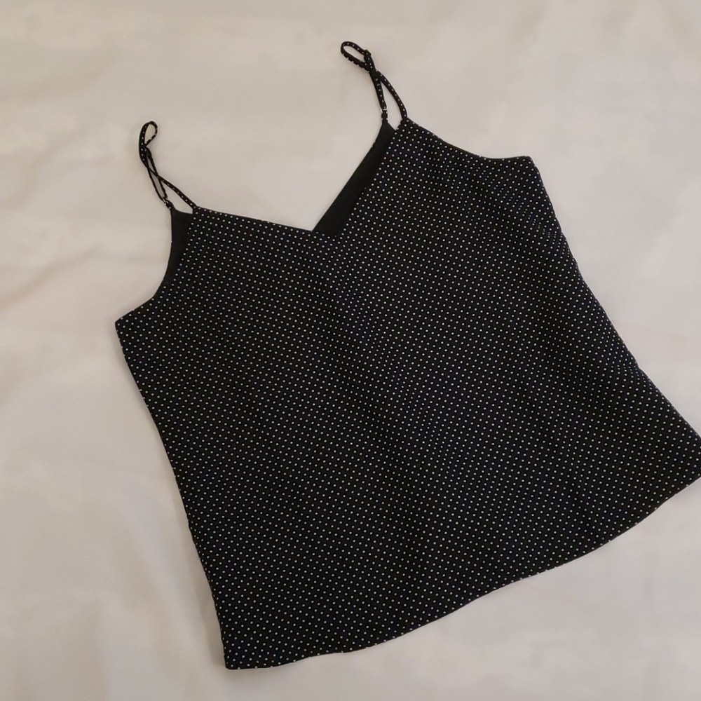 Banana Republic Tank Top Polka Dot Black White Women's Extra Small XS
